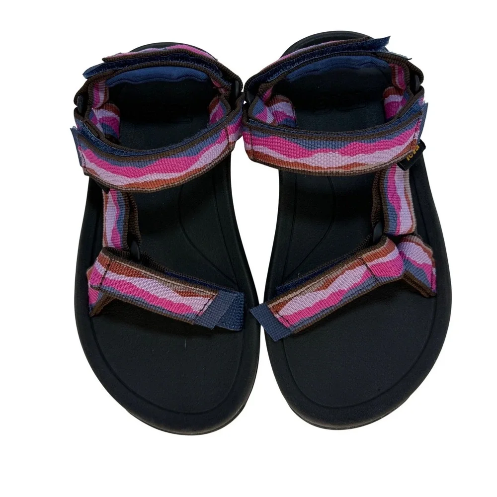 Teva Hurricane XLT2 Kids Sport Sandals Pink Multi Geometric Strappy Size 11